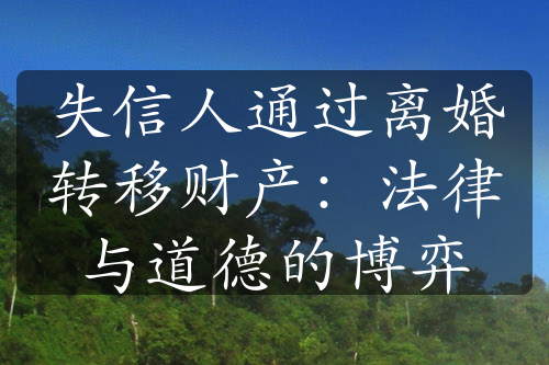 失信人通过离婚转移财产：法律与道德的博弈