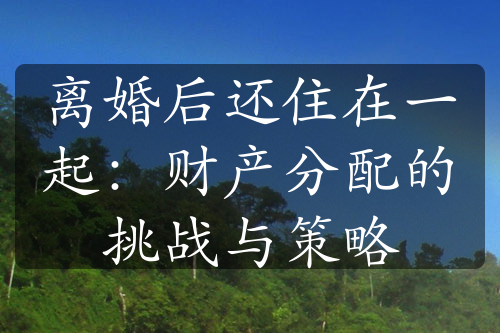 离婚后还住在一起：财产分配的挑战与策略