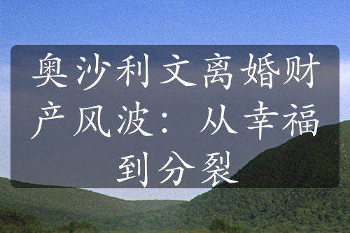 奥沙利文离婚财产风波：从幸福到分裂