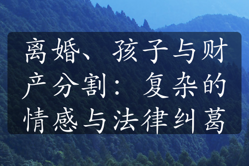 离婚、孩子与财产分割：复杂的情感与法律纠葛