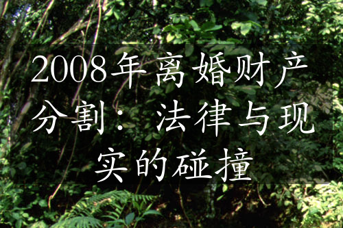 2008年离婚财产分割：法律与现实的碰撞