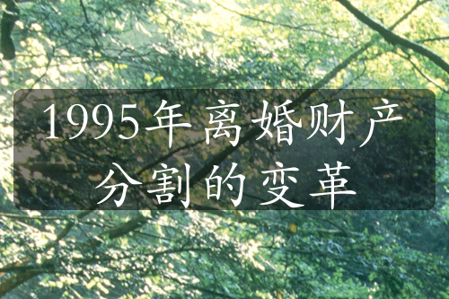 1995年离婚财产分割的变革