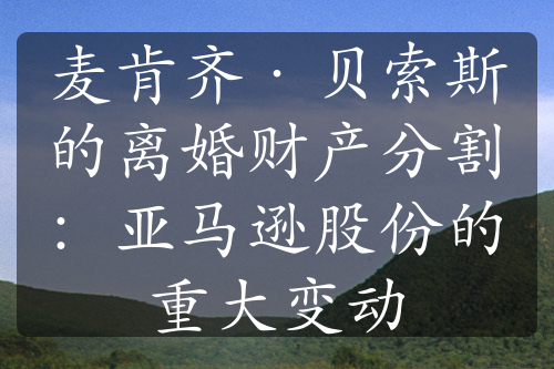 麦肯齐·贝索斯的离婚财产分割：亚马逊股份的重大变动