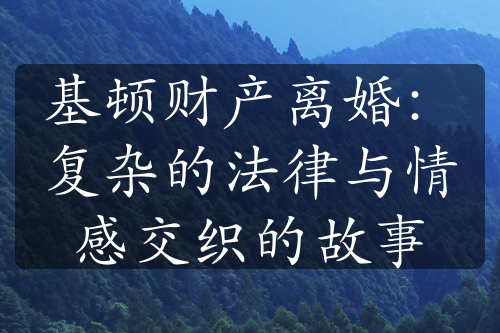 基顿财产离婚：复杂的法律与情感交织的故事