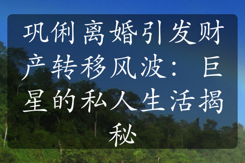 巩俐离婚引发财产转移风波：巨星的私人生活揭秘