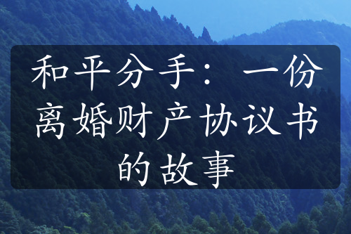 和平分手：一份离婚财产协议书的故事