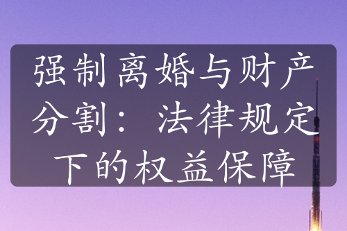 强制离婚与财产分割：法律规定下的权益保障