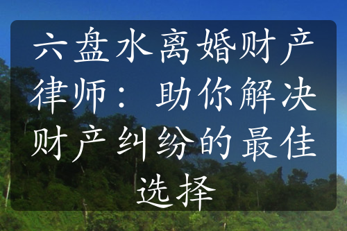 六盘水离婚财产律师：助你解决财产纠纷的最佳选择