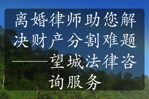 离婚律师助您解决财产分割难题——望城法律咨询服务