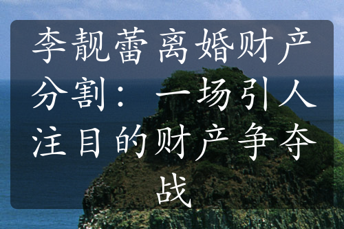 李靓蕾离婚财产分割：一场引人注目的财产争夺战