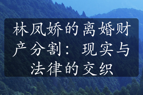 林凤娇的离婚财产分割：现实与法律的交织