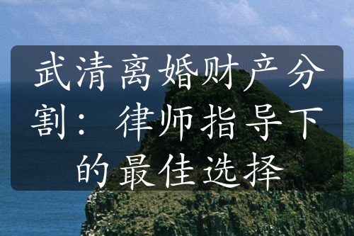 武清离婚财产分割：律师指导下的最佳选择