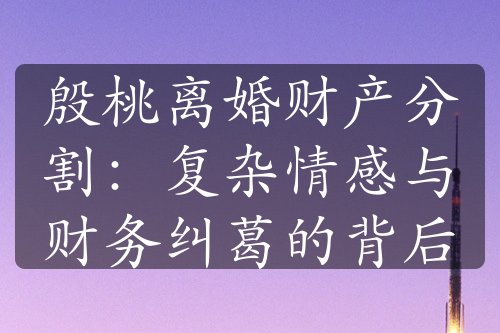 殷桃离婚财产分割：复杂情感与财务纠葛的背后