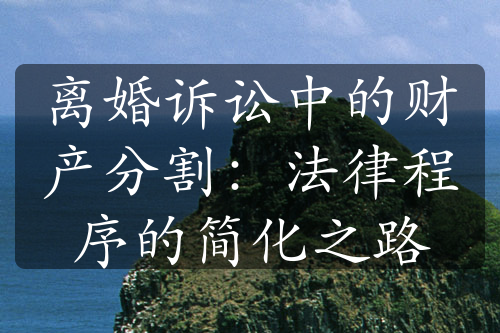 离婚诉讼中的财产分割：法律程序的简化之路