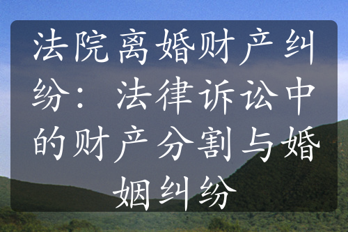 法院离婚财产纠纷：法律诉讼中的财产分割与婚姻纠纷