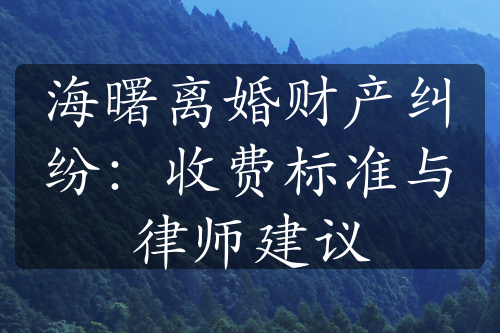 海曙离婚财产纠纷：收费标准与律师建议