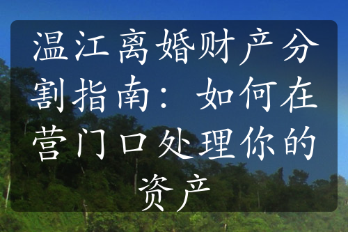 温江离婚财产分割指南：如何在营门口处理你的资产