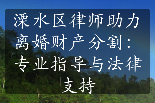 溧水区律师助力离婚财产分割：专业指导与法律支持