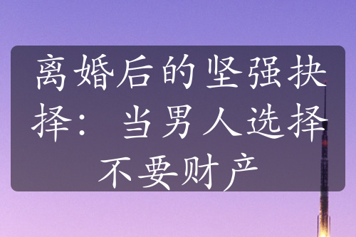 离婚后的坚强抉择：当男人选择不要财产